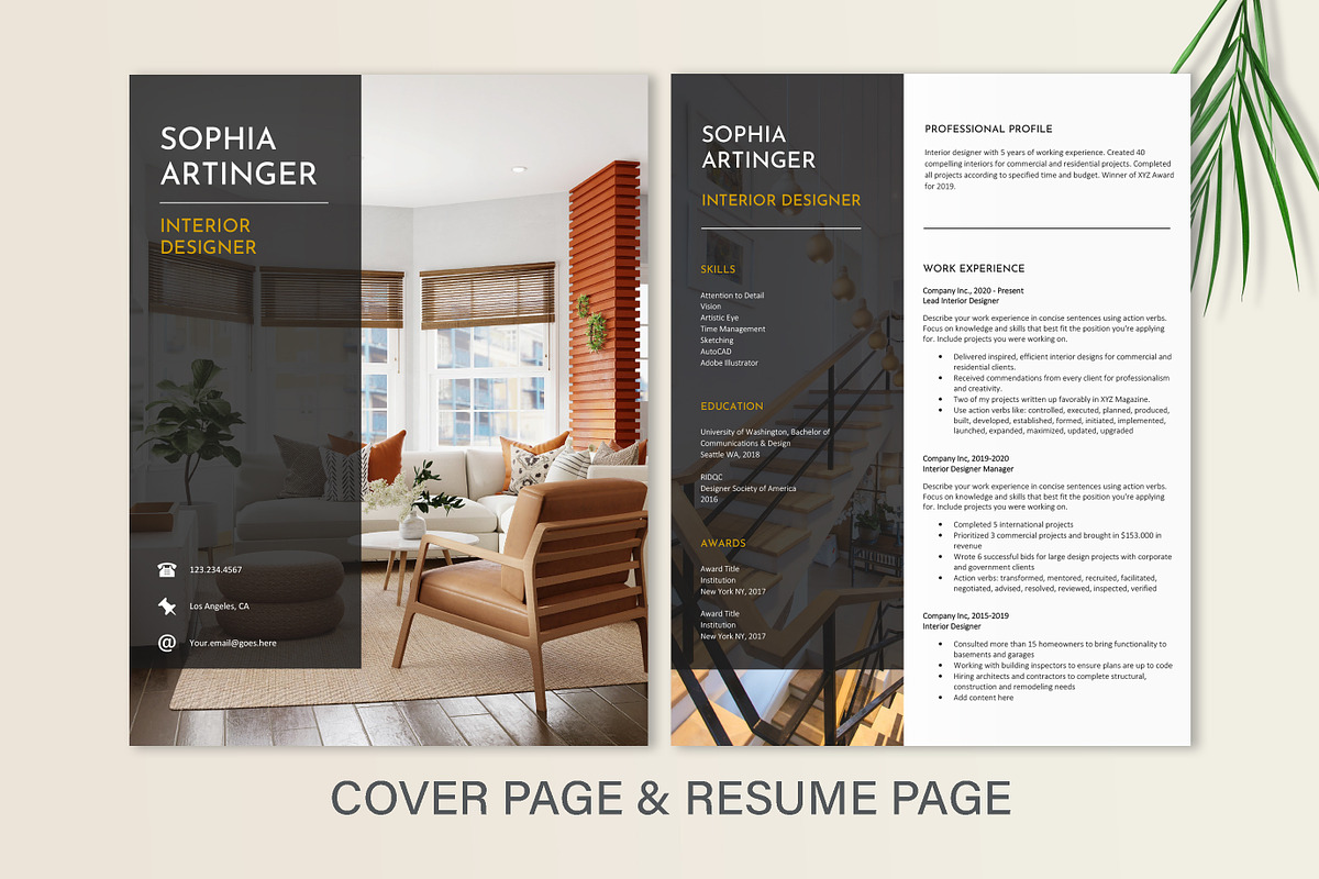 Interior Designer Resume - Portfolio, a Resume Template by Stanin Studio (Photo 2 of 10)