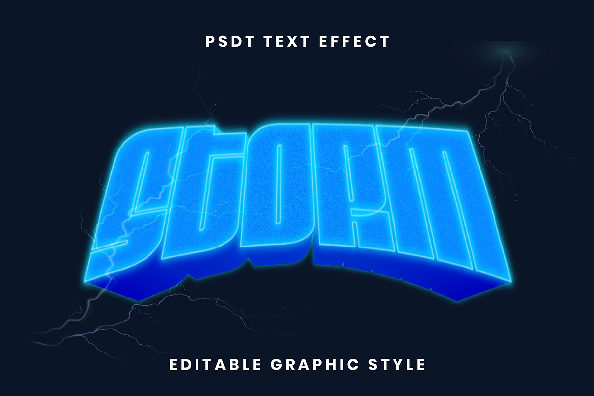 Electric Storm 3D Text Effect