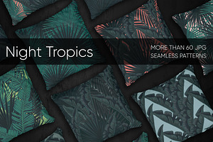 Night Tropics Seamless Patterns