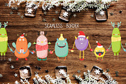 Cute Monsters Christmas Cards, a Seasonal Illustration by sceptical cactus (Thumbnail 6 of 9)