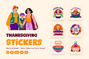 Thanksgiving Stickers Set, an Emoji Icon by Brickclay (Thumbnail 1 of 8)