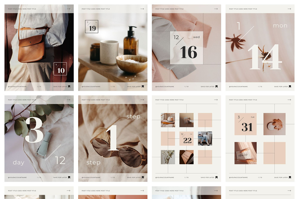 Instagram Calendar Templates Bundle, a Social Media Template by Keikoya (Photo 4 of 18)