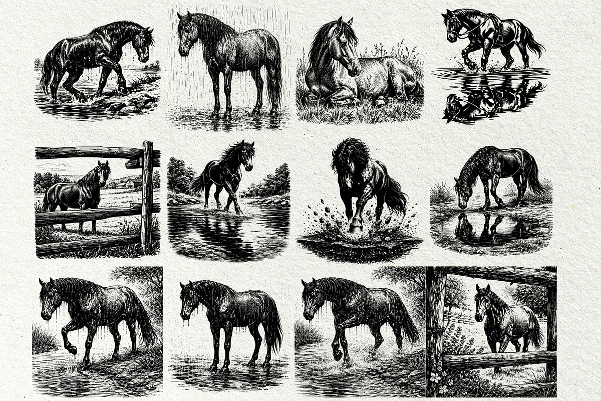 Wild Horse SVG Graphics Bundle, an Animal Illustration by DENIDigitalArtSudio (Photo 6 of 8)