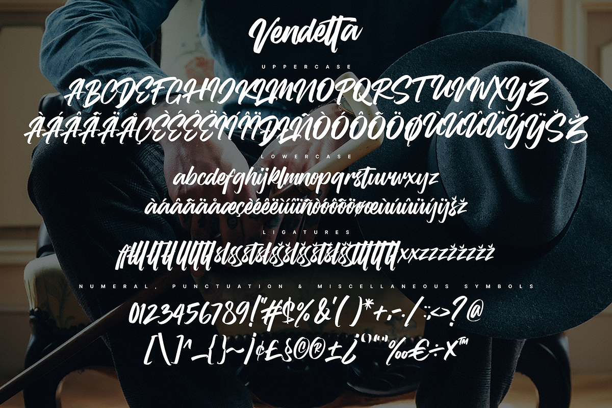 Vendetta Handstylish Font, a Script Font by Alif Devan R. (Photo 10 of 15)