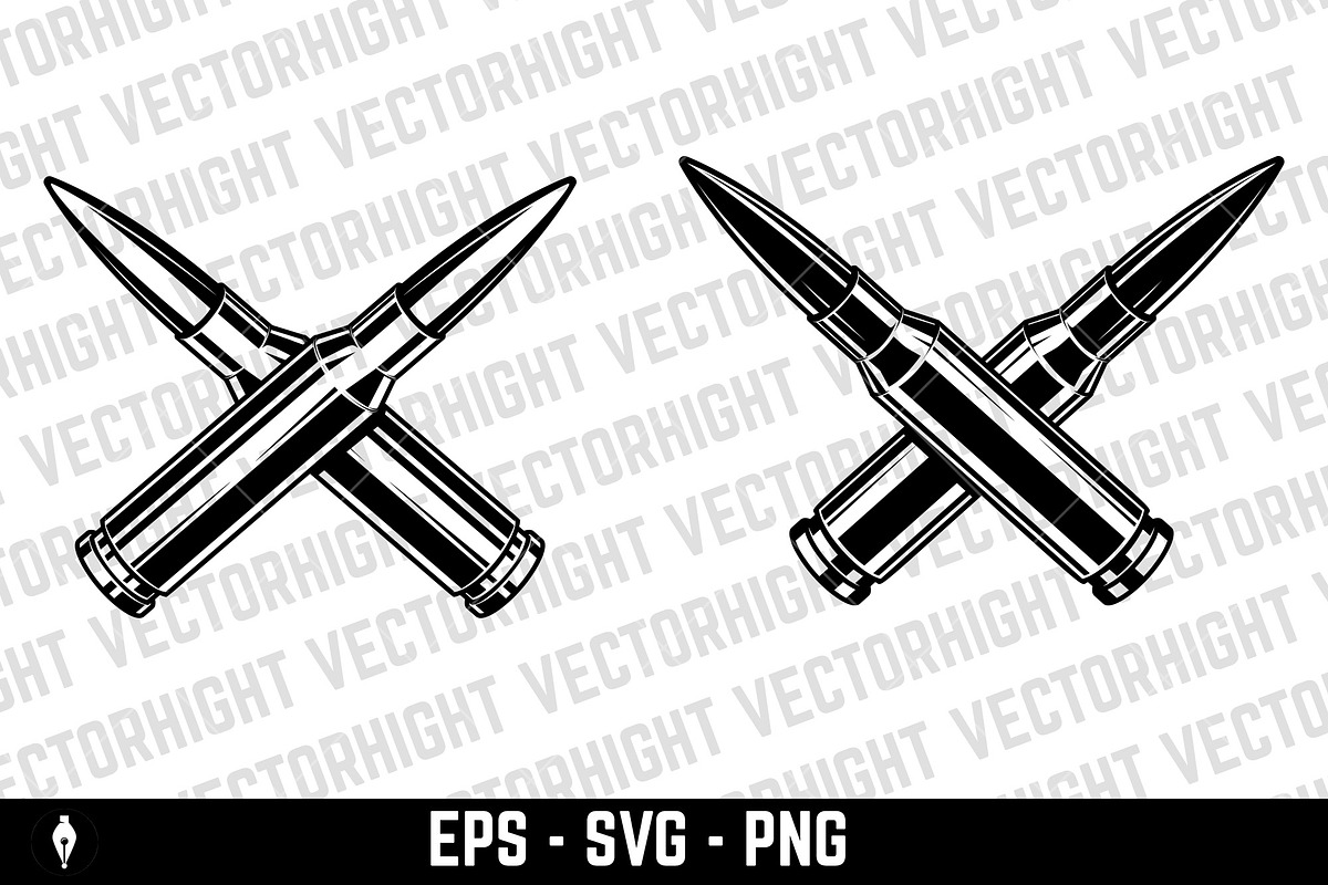 Crossed bullets, a scoped rifle, an Object Illustration by Vectorhight (Photo 3 of 6)