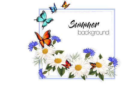 Summer nature background vector