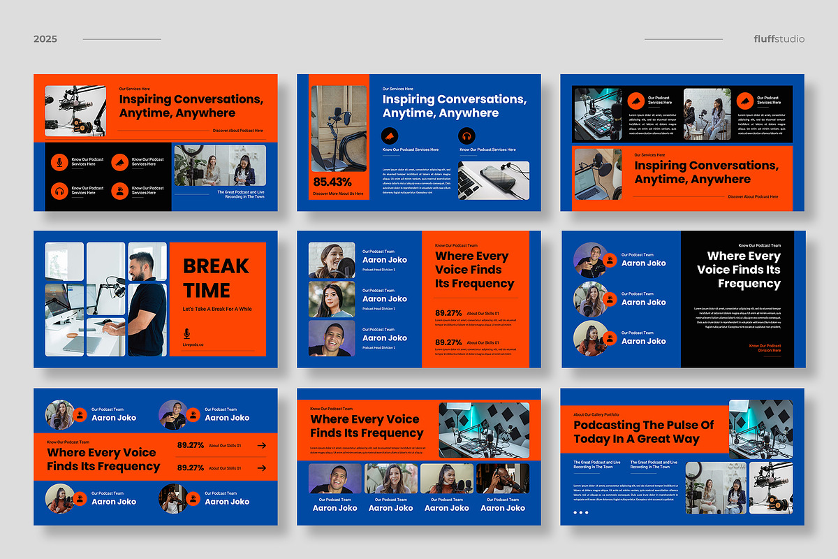 Podcast & Radio Keynote Template, a Presentation Template by fluffstudio (Photo 3 of 4)