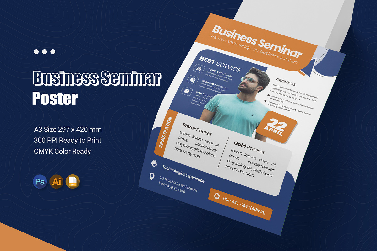 Business Seminar Poster, a Poster Template by Esensifiksi.studio