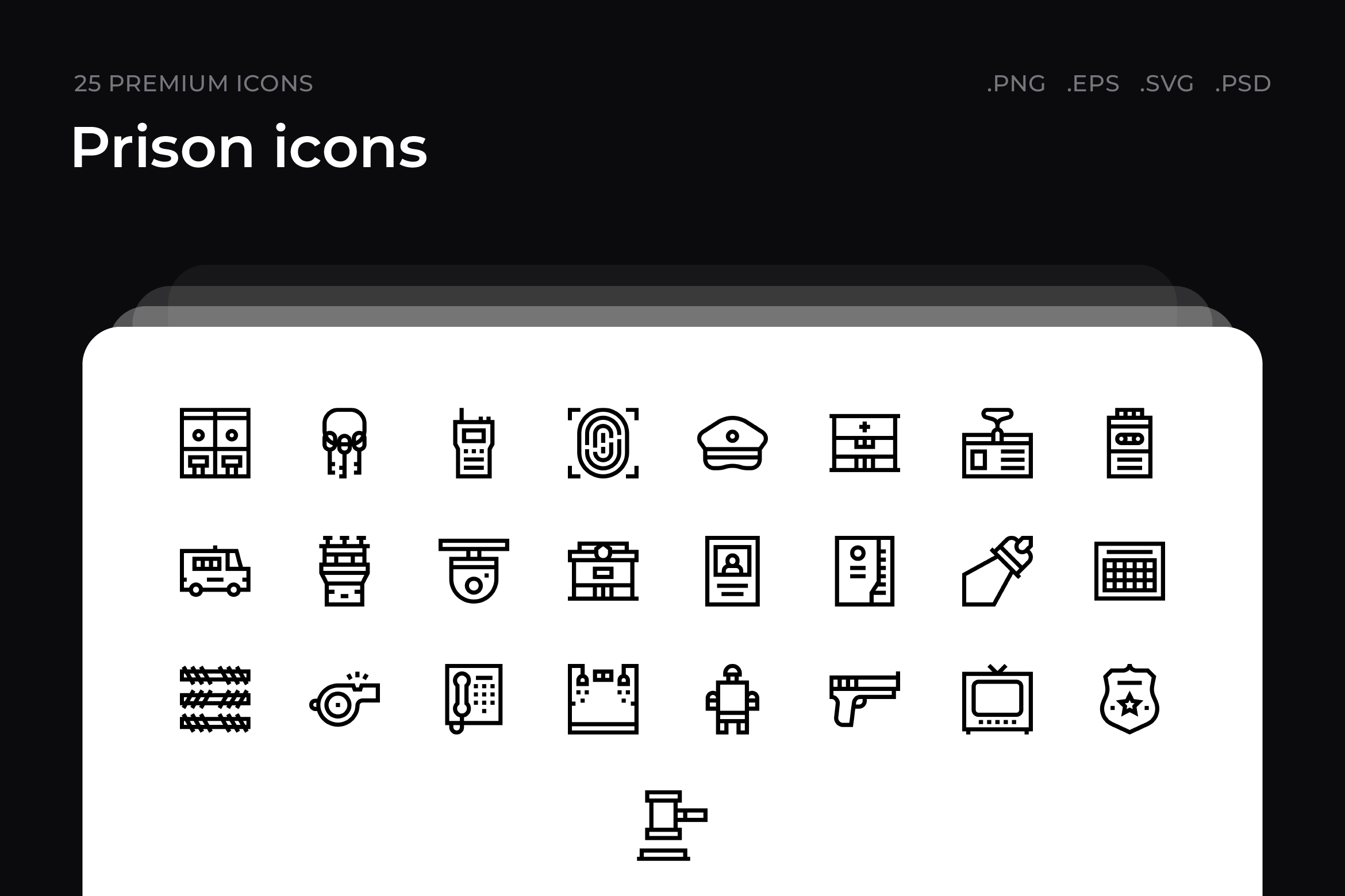 Prison icons, an Outline Icon by Wencory
