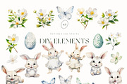 Watercolor easter bunnies clipart, an Animal Illustration by MariGraphic boutique (Thumbnail 10 of 10)