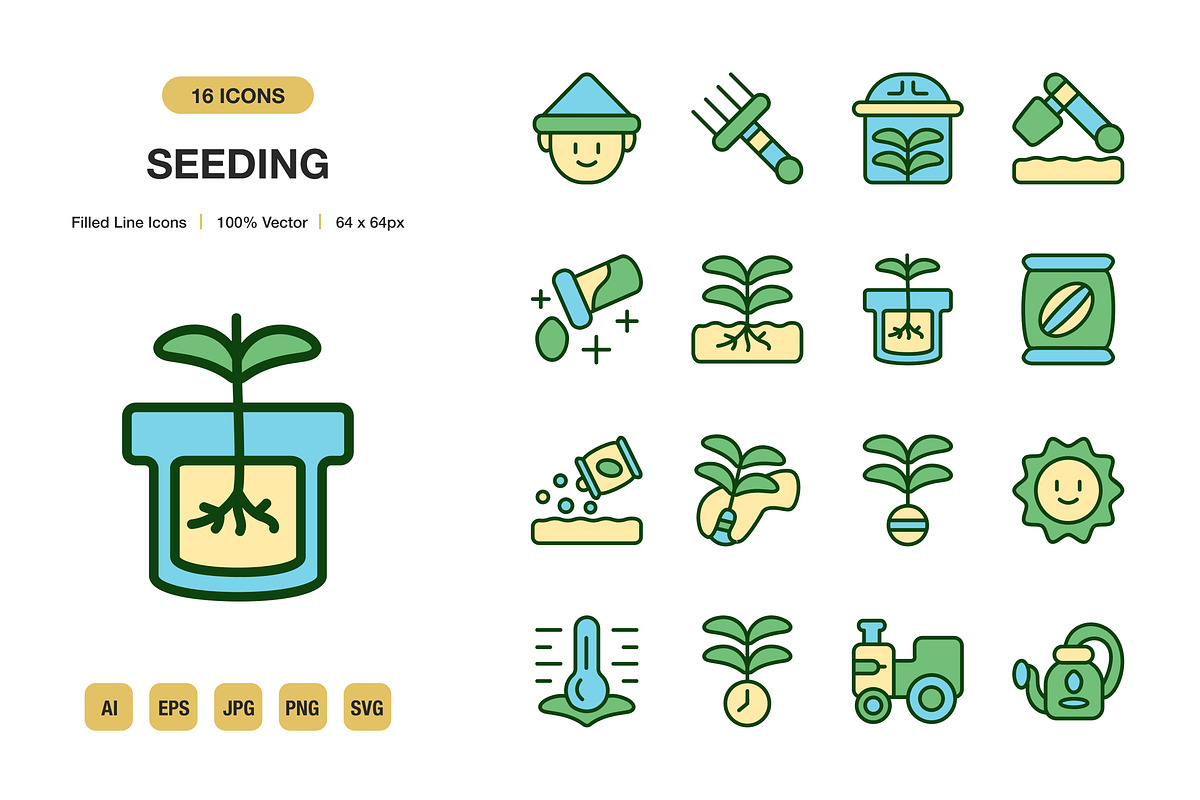 Seeding Color Icons, an Icon by Spacepixel Creative