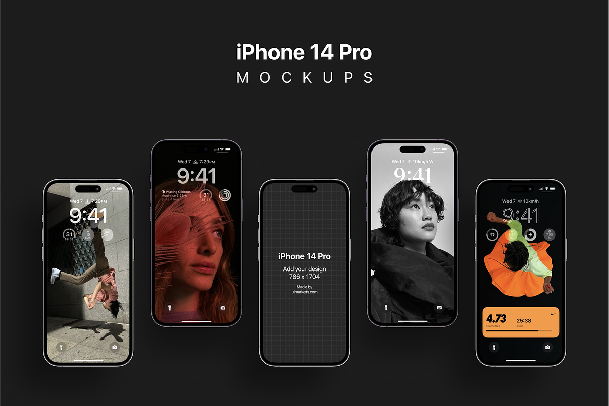 iPhone 14 Pro Mockups, an iPhone Mockup by Ui Markets (Photo 4 of 13)