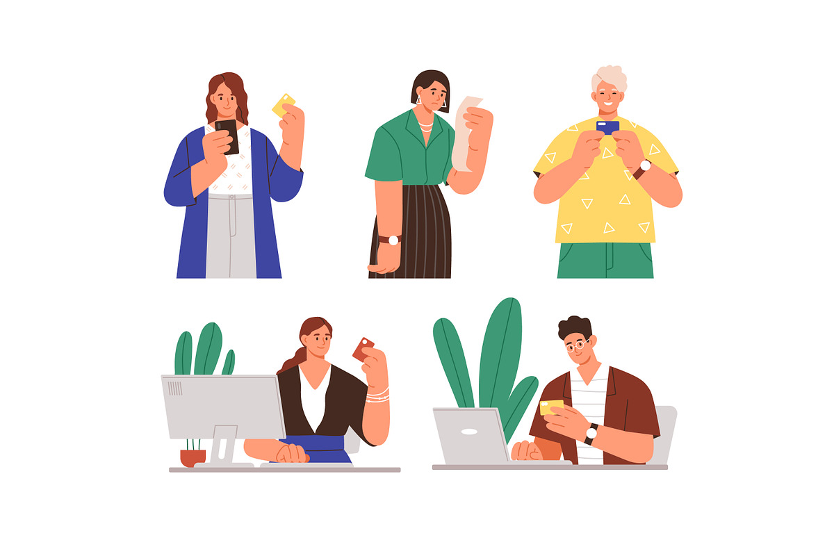 People with bank cards, receipts set, a Finance Illustration by Good Studio (Photo 2 of 3)