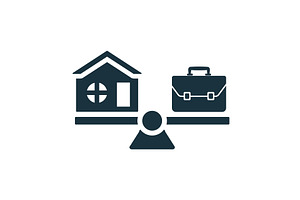Work life balance comparing house, an Object Illustration by Aimagenarium@gmail.com