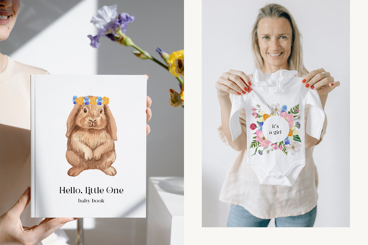 Petite Bunnies & Spring Wildflowers, a Seasonal Illustration by Catch the Dream Art (Photo 5 of 14)