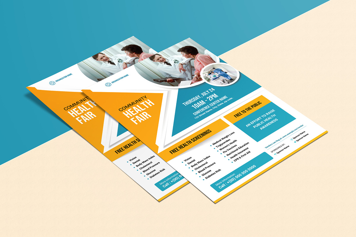 Health Fair Flyer Template Canva, a Flyer Template by retrographix (Photo 4 of 4)