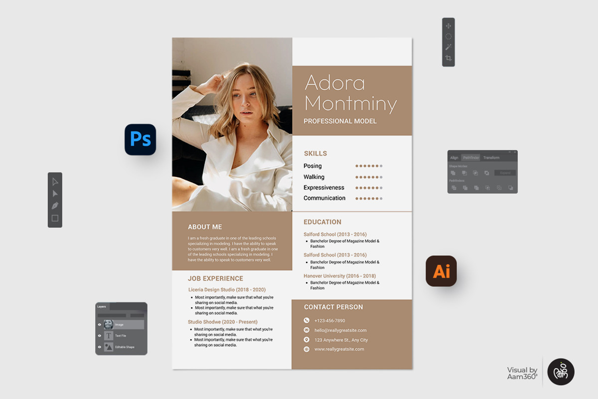 Professional Resume Template, a Flyer Template by Aam360