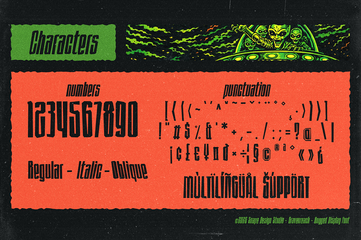 Gravenreach - Rugged Display Font, a Sans Serif Font by Snape Design Studio (Photo 4 of 12)