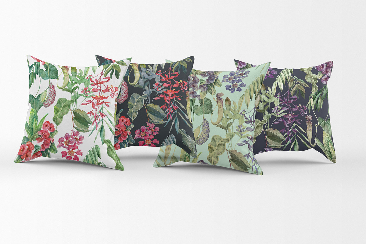 Selena. Floral tropical pattern, a Pattern Graphic by emeraldthue (Photo 3 of 6)