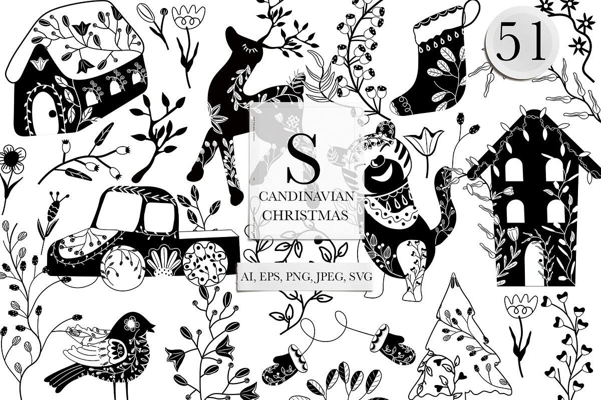 Scandinavian Christmas illustration, an Animal Illustration by Usis (Photo 1 of 16)