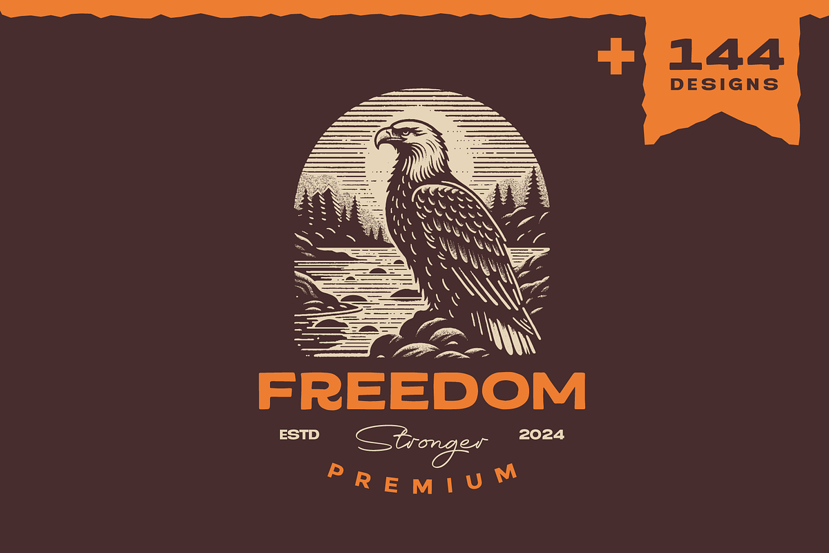 Vintage Hand-Drawn Eagle Designs, an Animal Illustration by devastd (Photo 1 of 8)