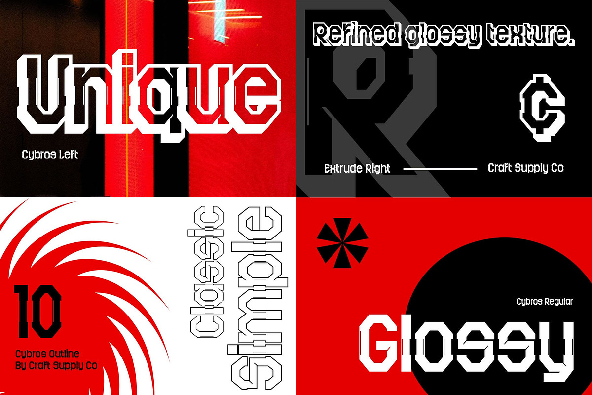 Cybros 3D, a Sans Serif Font by Craft Supply Co. (Photo 6 of 8)