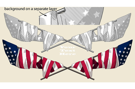 Crossed USA Flag