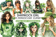 Watercolor Girl St. Patrick's Clipar, an Illustration by Daily.Designs (Thumbnail 1 of 8)