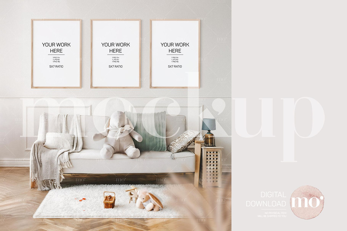 Kids Room Mockup Set of 3 Frames, a Product Mockup by MoMockups (Photo 2 of 5)