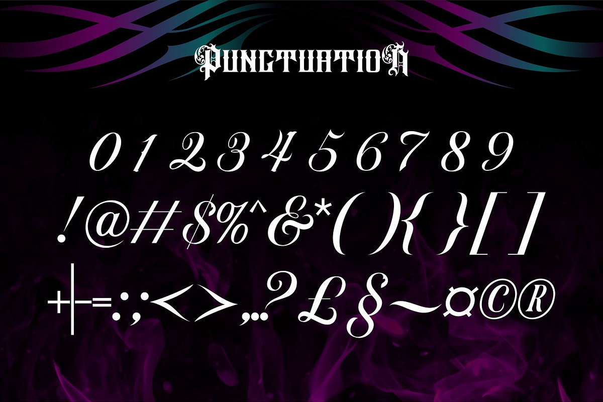 Diablo – Chicano Tattoo Script Font, a Blackletter Font by WhymoreArt (Photo 15 of 15)