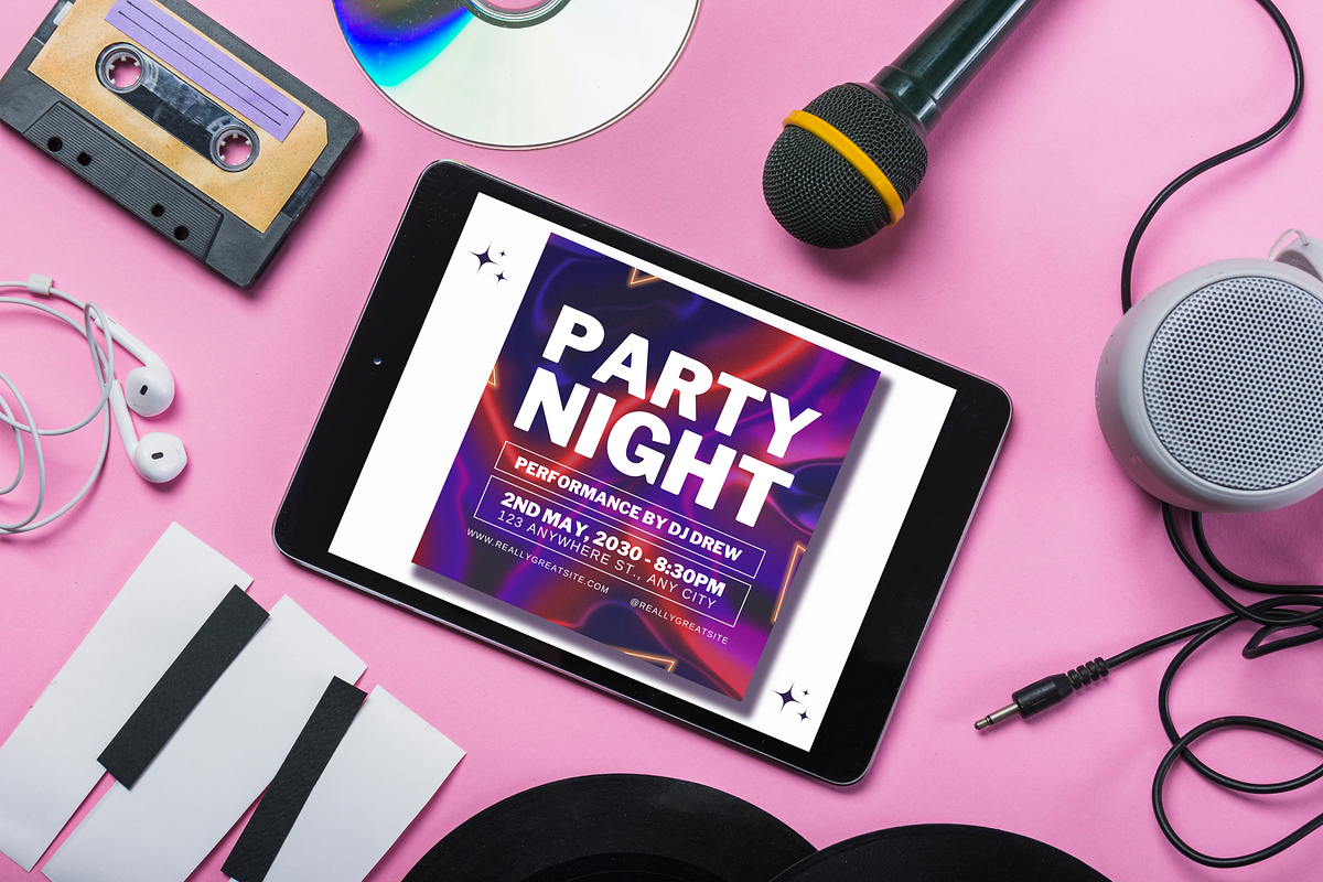 Vibrant Party Night Social Media, a Social Media Template by TemplateCastleStore (Photo 2 of 9)