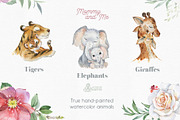 Mommy & Me. Watercolor Animals, an Animal Illustration by OctopusArtis (Thumbnail 3 of 14)