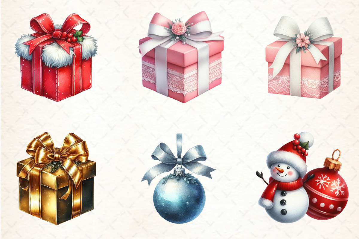 Christmas Gifts and Presents Clipart, an Illustration by DreamCafeArt (Photo 2 of 8)