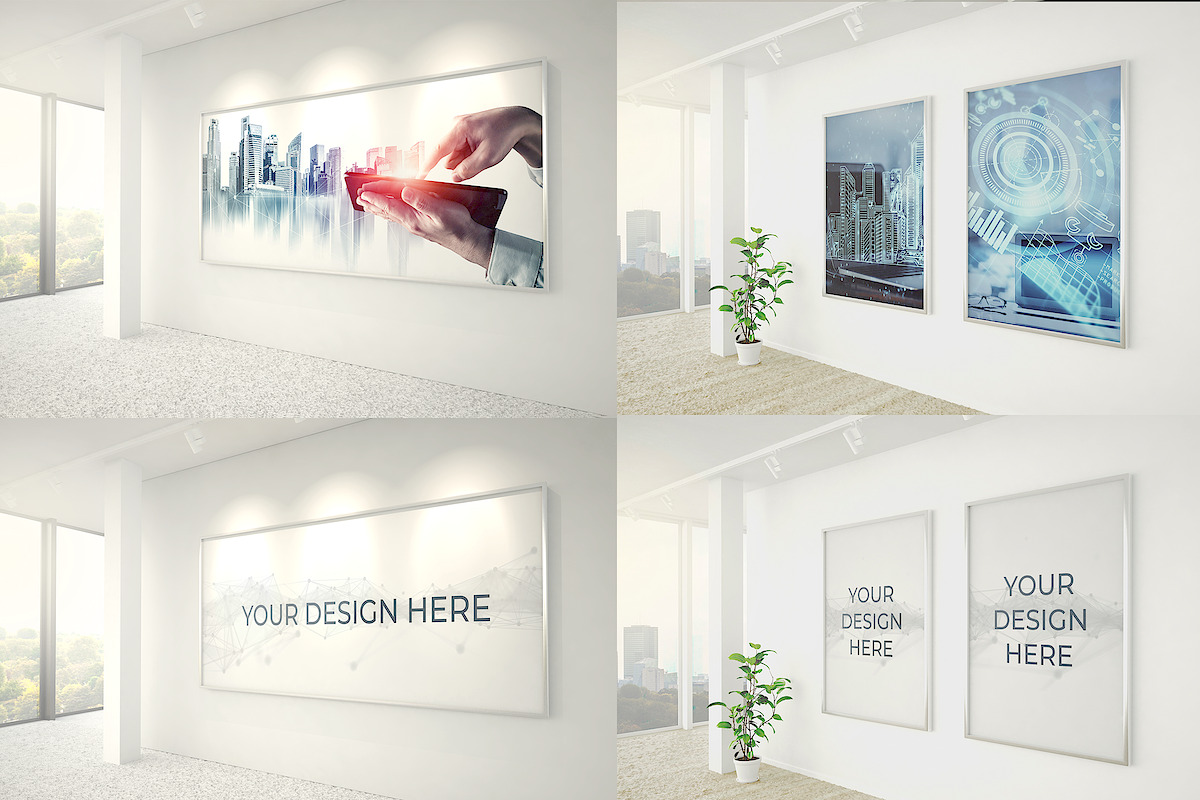 Office Wall Decoration Mockup Set, a Print Template by McLittle Stock (Photo 9 of 10)