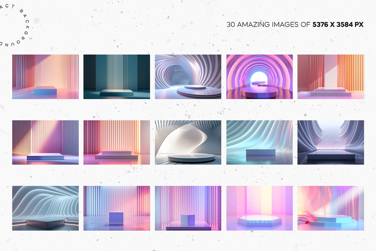 Futuristic Gradient Podiums Set, a Background Graphic by Lumeno (Photo 2 of 5)