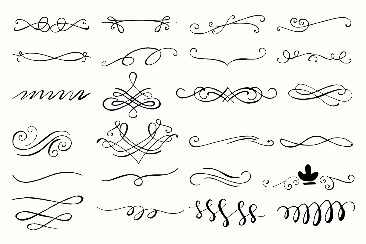 40+ Hand Design Element Cliparts V5, a Decorative Illustration by ...