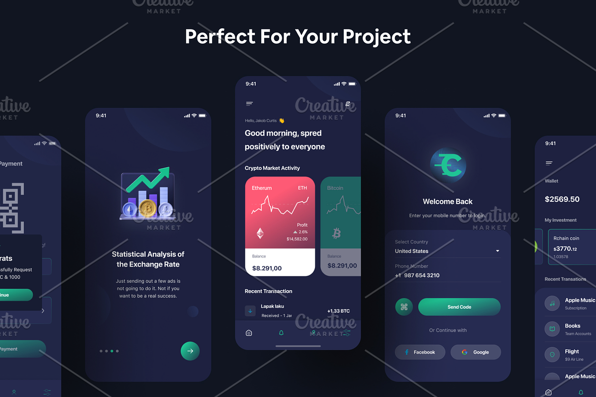 Viper - Crypto Wallet App UI Kit, an App Template by Pixency (Photo 5 of 6)