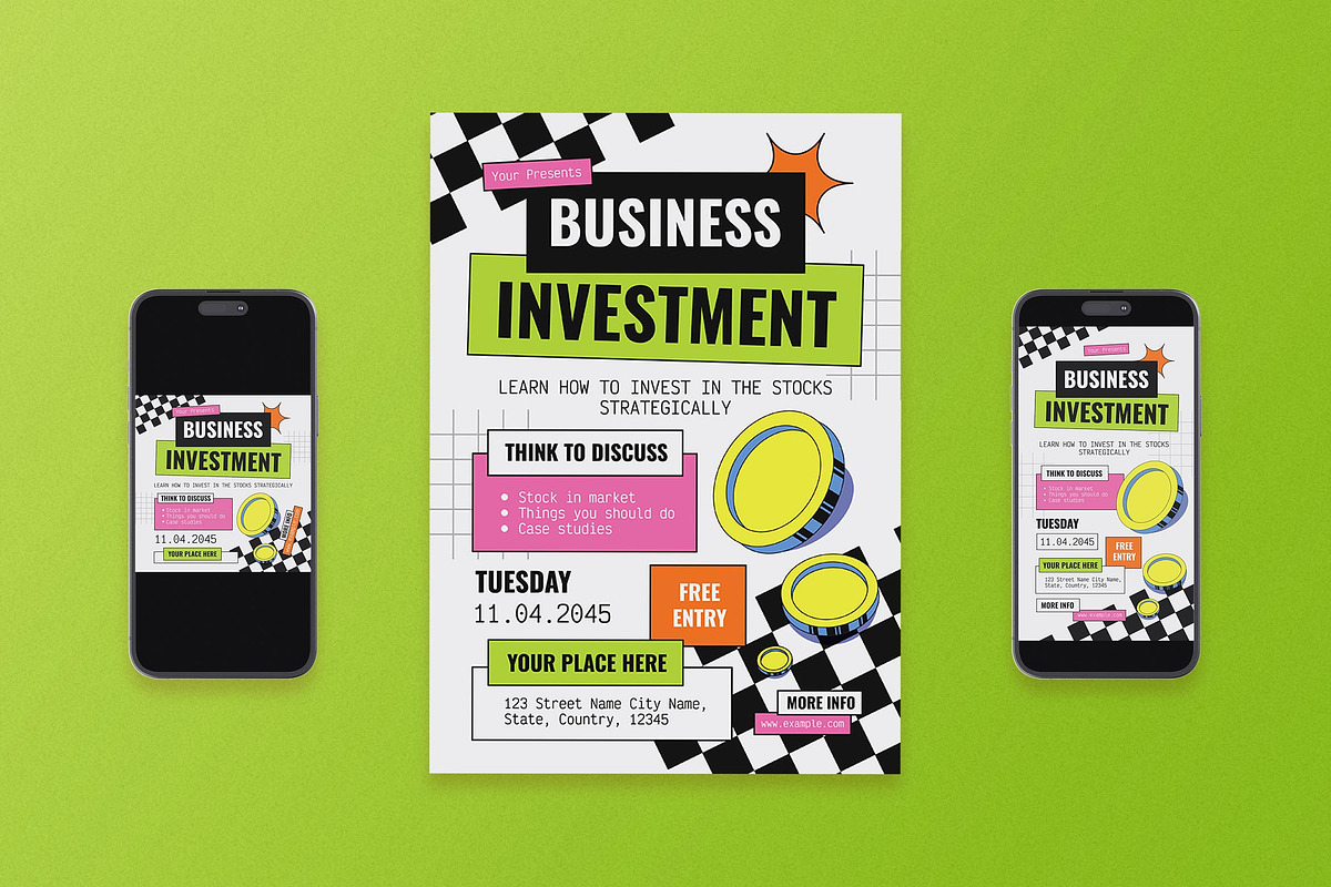 Green Business Investment Flyer Set, a Flyer Template by Aiyari Graphic (Photo 1 of 3)
