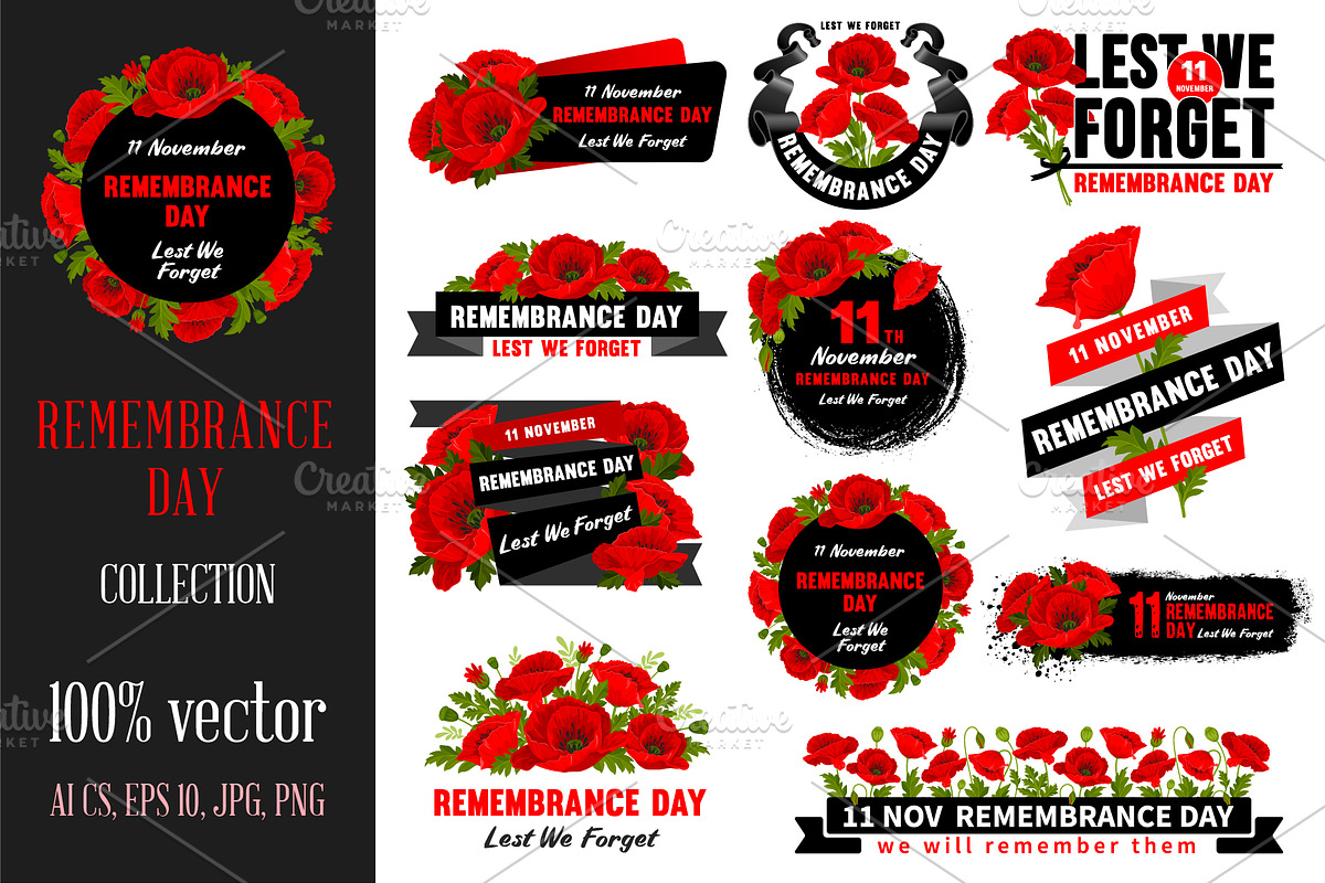 Remembrance Day Set, an Illustration by Vector beauty (Photo 1 of 4)