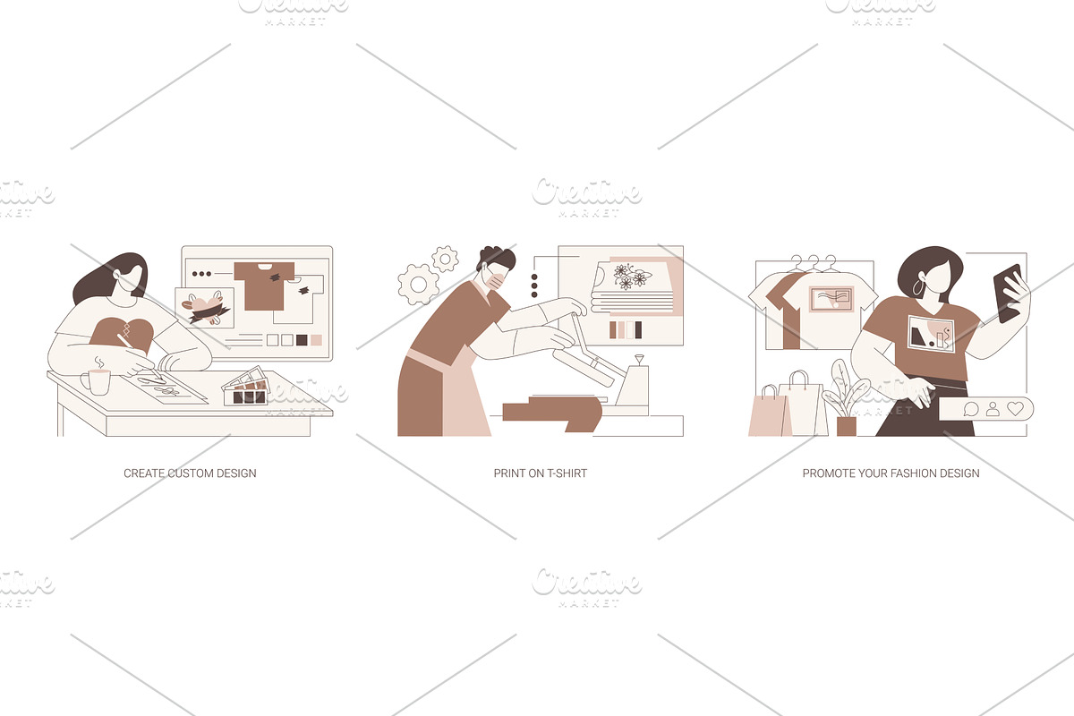 T-shirt printing business isolated, a Finance Illustration by Visual Generation