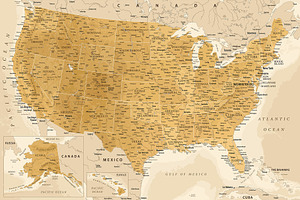 United States Vector Map, a Graphic by PorcuPen Works