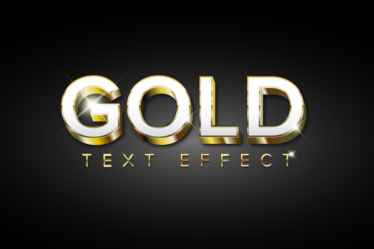 Golden white metallic 3d text effect, a Layer Style Add-On by Orson