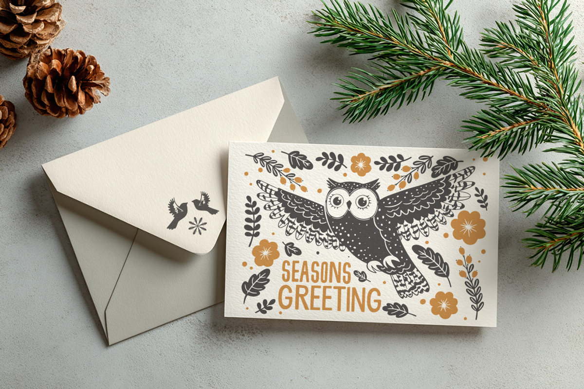 Vintage Linocut Christmas Kit, a Seasonal Illustration by DariSmartArt (Photo 10 of 18)