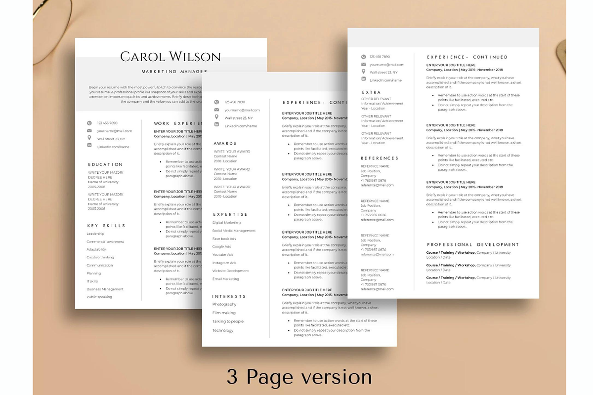 Word resume & cover letter template, a Resume Template by Climbwithelevator (Photo 3 of 10)