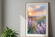 Lavender Field Watercolor Art, a Background Graphic by Floraphoria (Thumbnail 5 of 13)