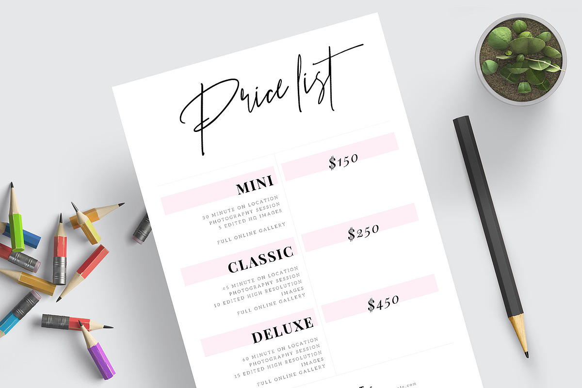 Photography Price List Template, a Stationery Template by Amit Debnath (Photo 6 of 6)