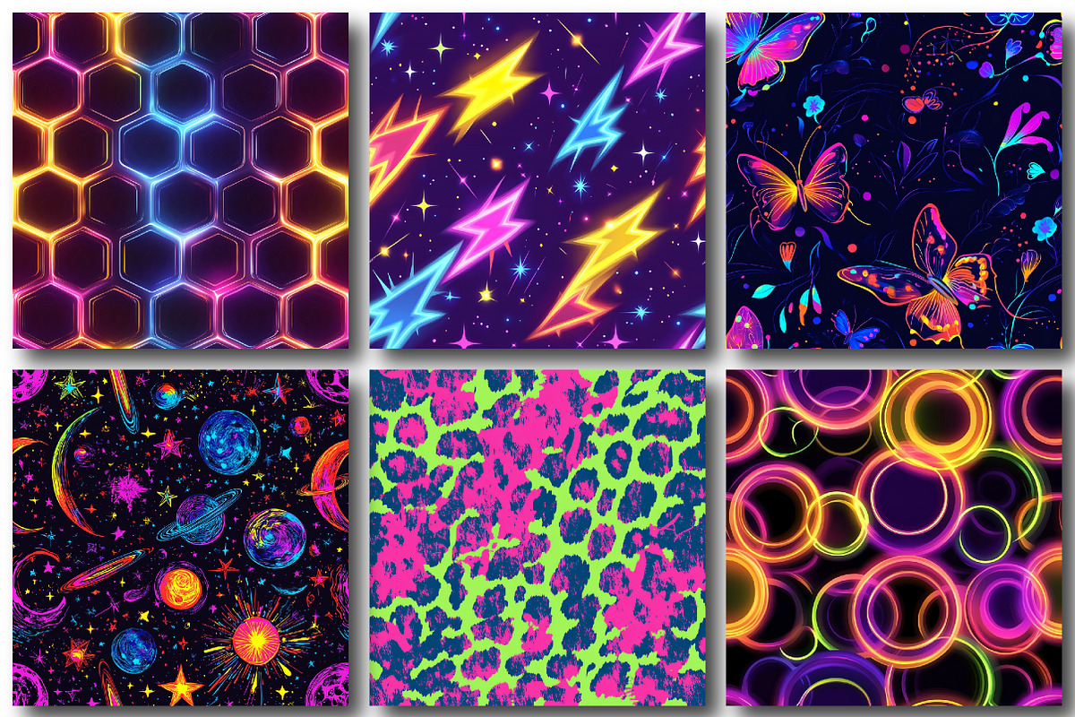 Neon Colors Digital Paper Pattern, a Pattern Graphic by designcity5 (Photo 4 of 5)