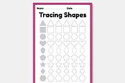 Tracing Shapes Worksheets, an Education Illustration by TukTuk Design (Thumbnail 4 of 6)