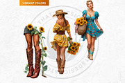 Sunflower Beauties Complete Cliparts, a Person Illustration by ThatsDesignArt (Thumbnail 10 of 16)