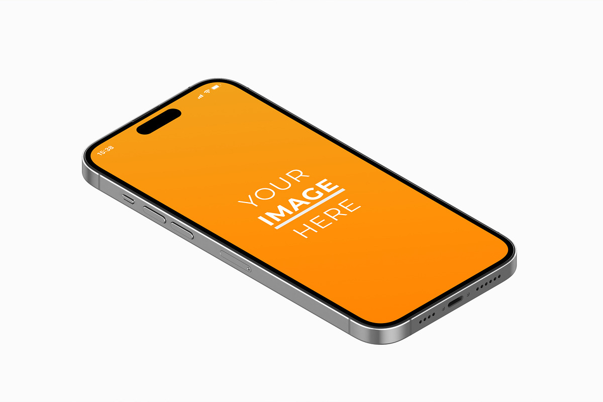 Isometric iPhone 14 Pro Mockup Pack, an iPhone Mockup by DreamVisuals (Photo 3 of 6)